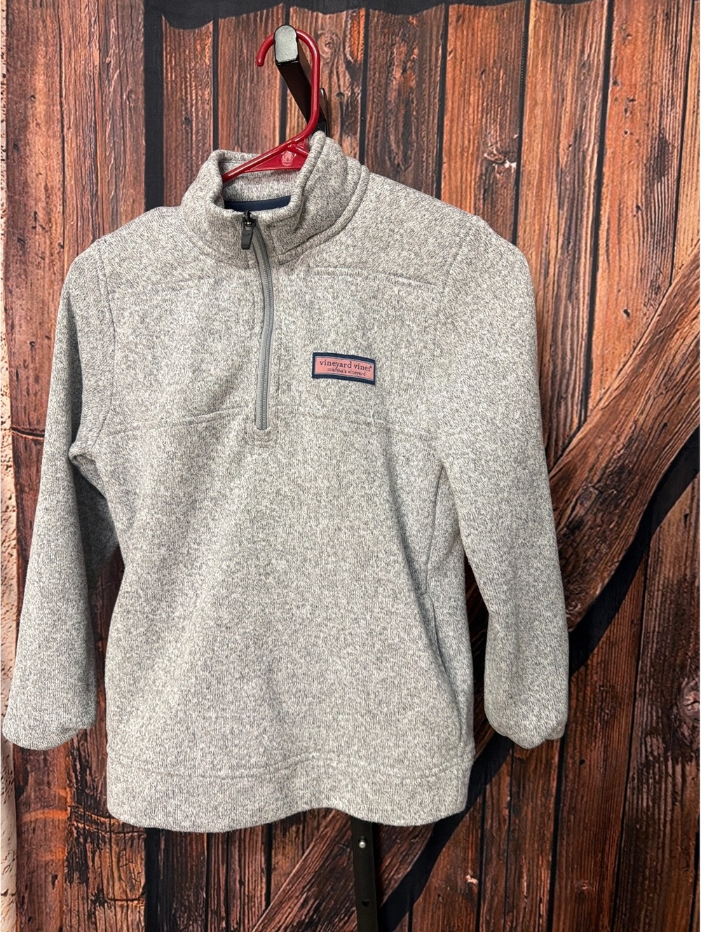 Vineyard Vines Gray Heathered Quarter-Zip Pullover Sweatshirt Medium